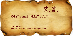 Kövesi Máté névjegykártya