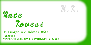 mate kovesi business card