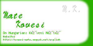 mate kovesi business card